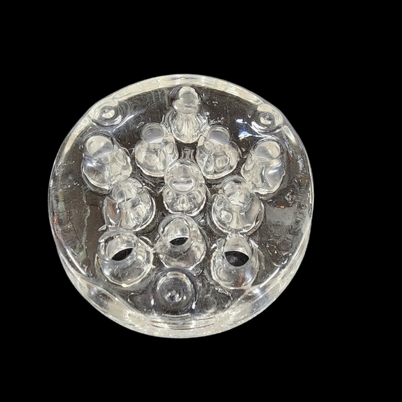 VINTAGE Clear Glass flower frog 11 holes - Picture 3 of 4